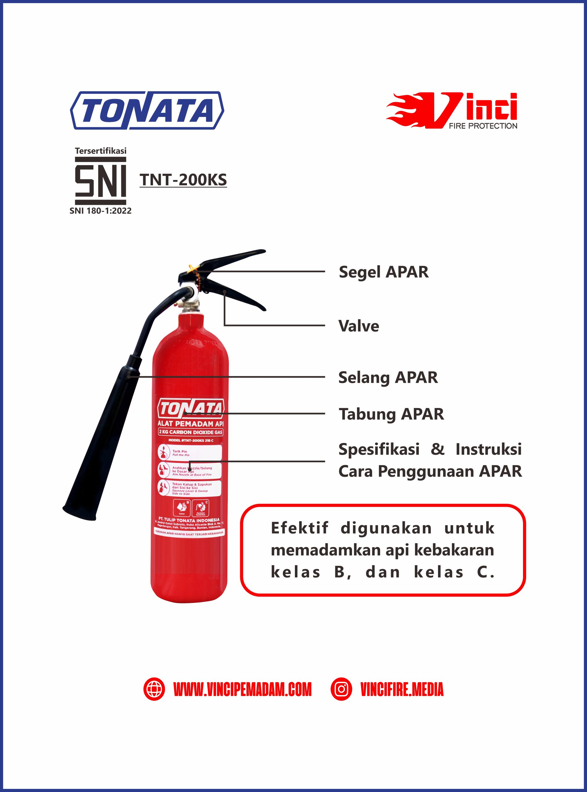 JUAL APAR SNI TONATA CO2 2 KG SEMARANG