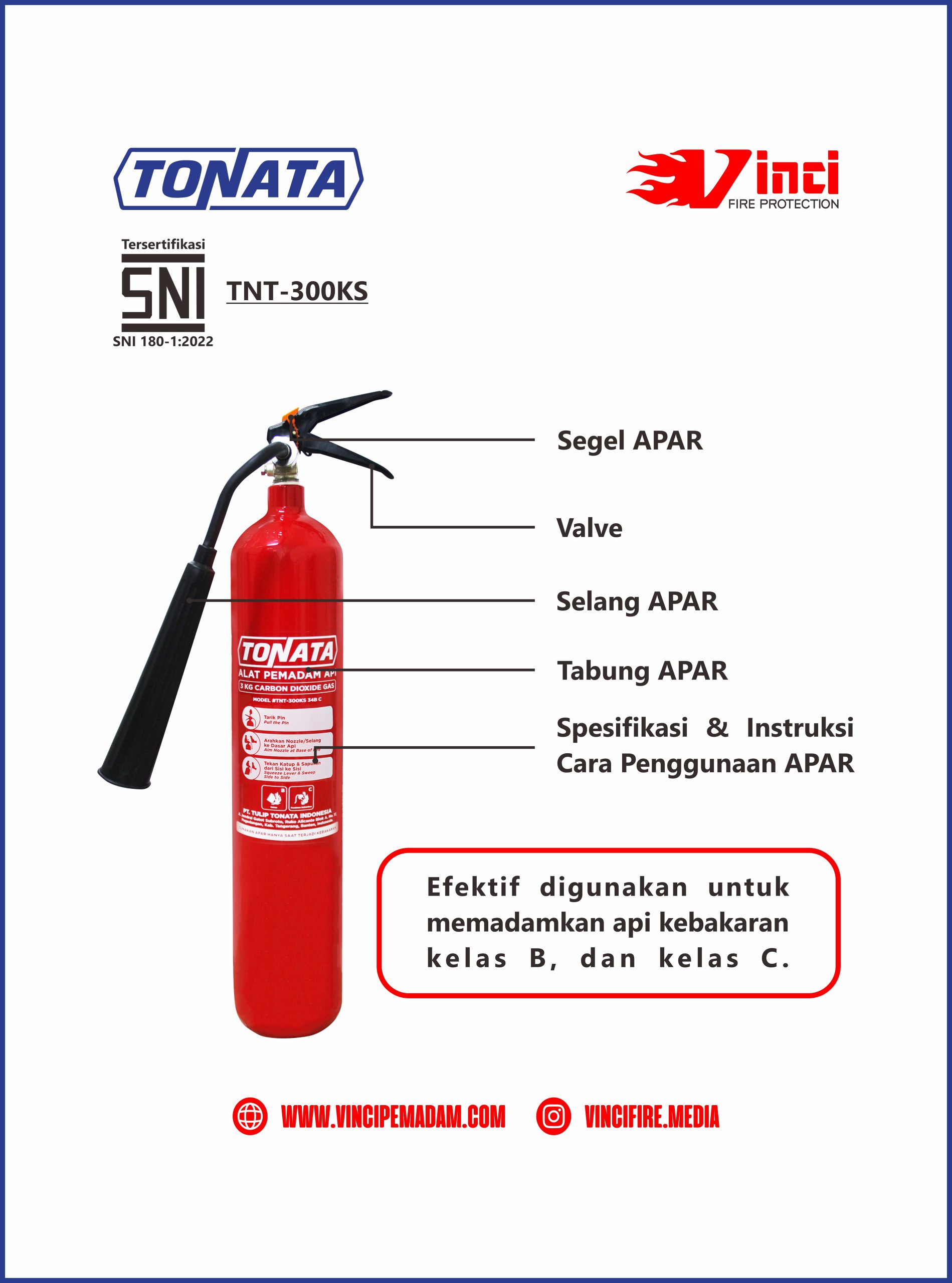 JUAL APAR SNI TONATA CO2 3 KG SEMARANG