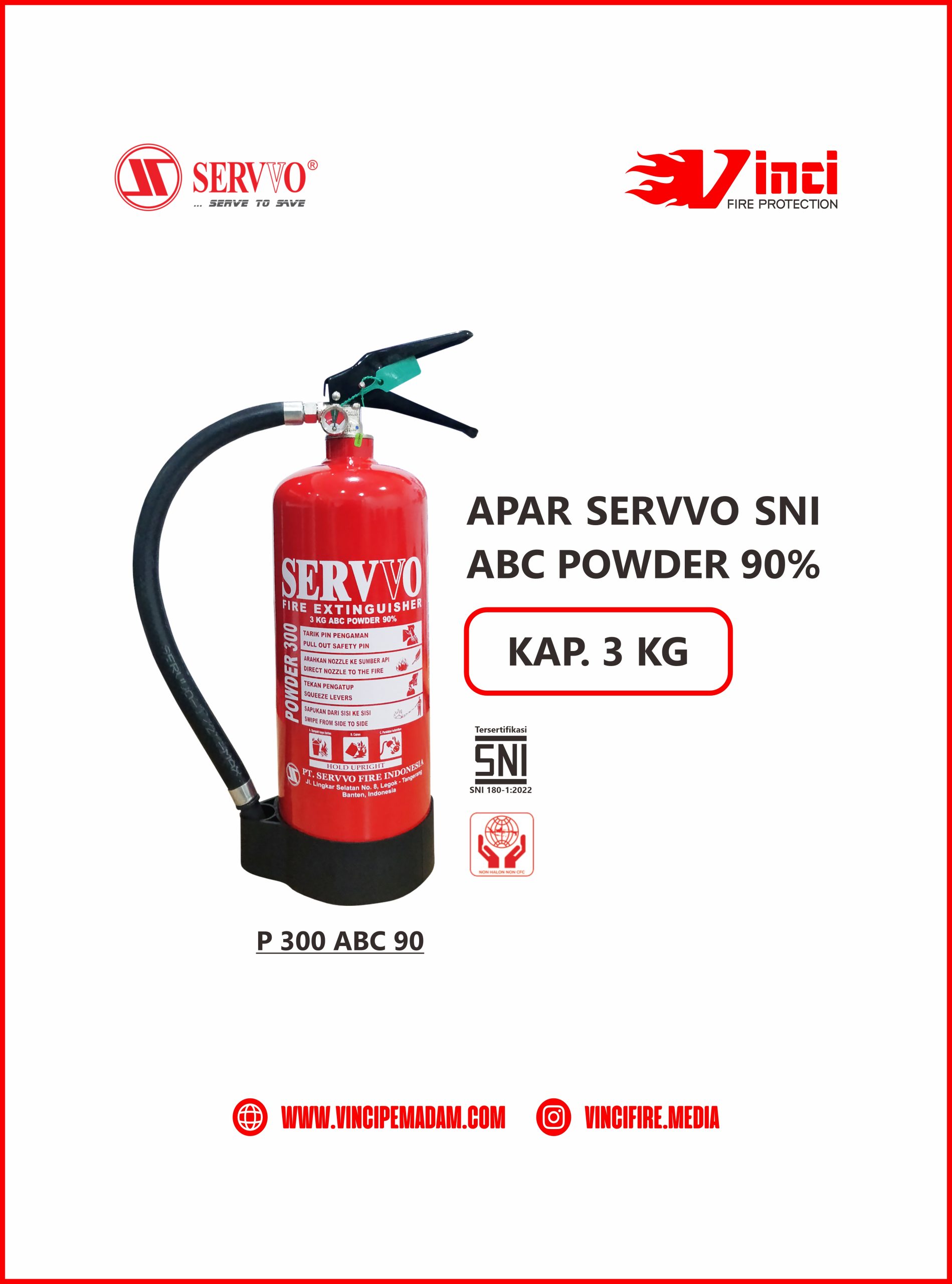 Jual APAR SNI Servvo Powder 3 KG Semarang